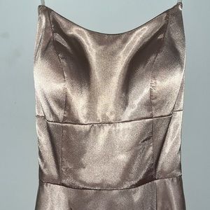 Pink satin prom dress